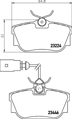 HELLA PAGID 8db355018591 -  Комплект тормозных колодок, дисковый тормоз